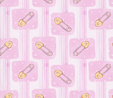 Sweet Safety Pins on Pink Flannel Fabric Flannel