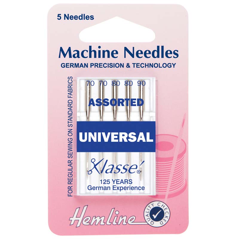 Hemline Sewing Machine Needles: Universal: Mixed: 5 Pieces