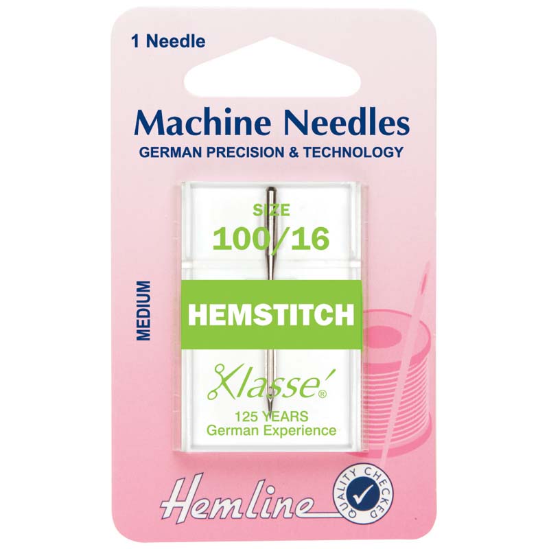 Hemline Sewing Machine Needles: Hemstitch: 100/16: 1 Piece