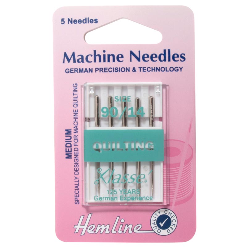 Hemline Sewing Machine Needles: Quilting: Size 90/14: 5 Pieces 