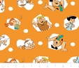The Flintstones Tossed Characters on Orange Fabric  2