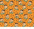 The Flintstones Tossed Fred on Orange Fabric  2