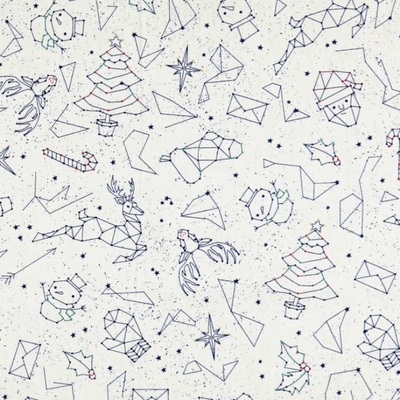 twinkle twinkle christmas constellations on white fabric