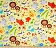 Two By Two Animals on Yellow Fabric  2