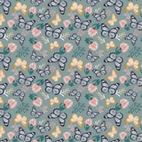 Up, Up & Away Metallic Butterflies on Slate Fabric