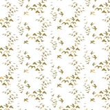 Up, Up & Away Metallic Gold Birds on White Fabric