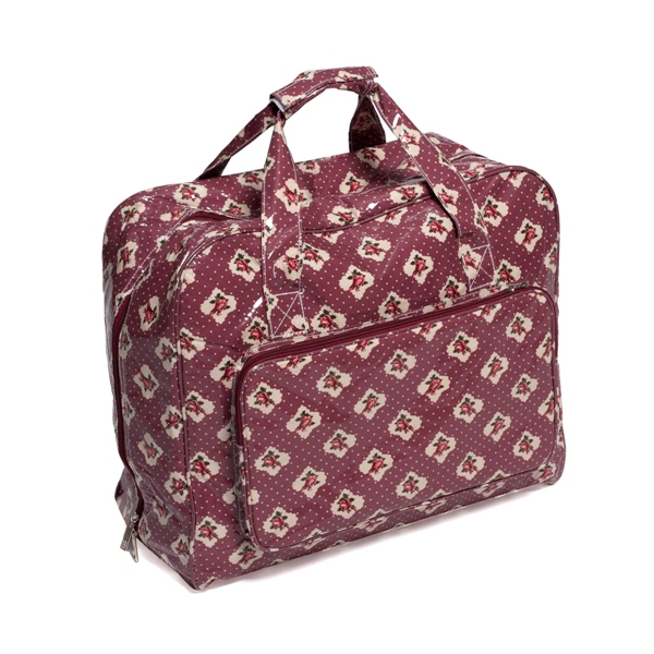 Value Vinyl Sewing Machine Maroon Spot Floral Haberdashery Online