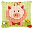 Vervaco Little Piggy Cushion Cross Stitch Kit 