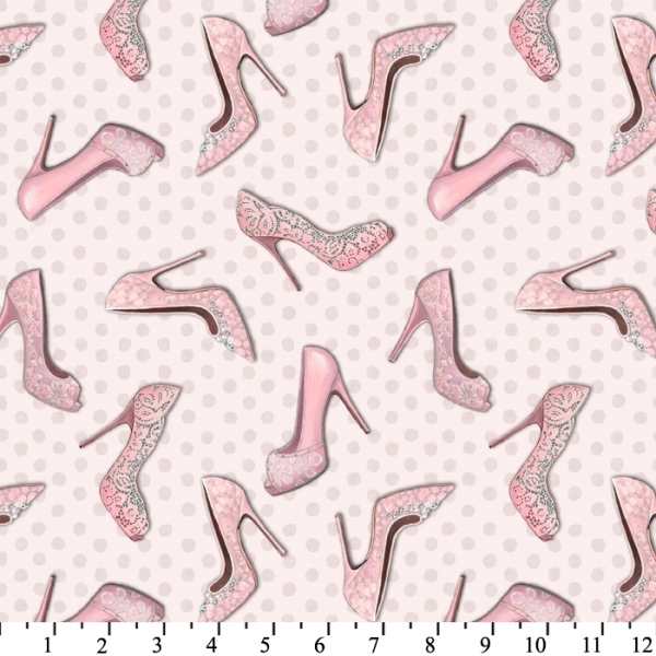 Vintage Pink Shoe Dance Fabric 3