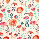 Wildflowers in Cream Fabric