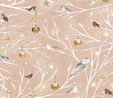 Winter Woodland Wonder Birds on Branches Cinnamon Fabric