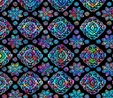 Zanzibar Diamond Geo Multi on Black Fabric