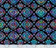 Zanzibar Diamond Geo Multi on Black Fabric  2