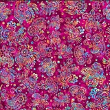 Zanzibar Multi Paisley Stripe on Magneta Fabric