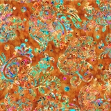 Zanzibar Paisley Stripe Multi on Amber Fabric