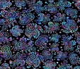 Zanzibar Multi Paisley Stripe on Black Fabric 
