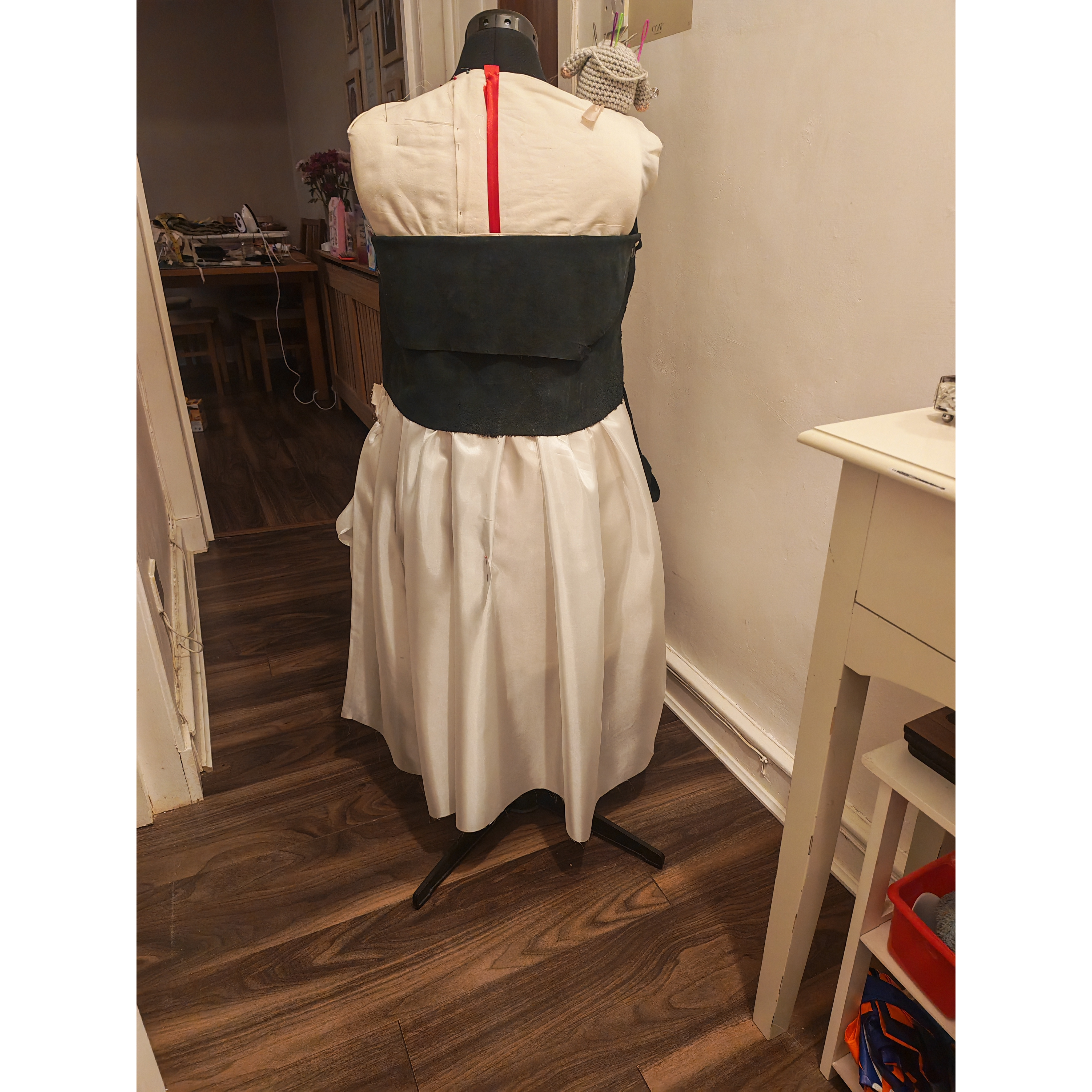 Dress in progress, just to see front pleats and add zip 