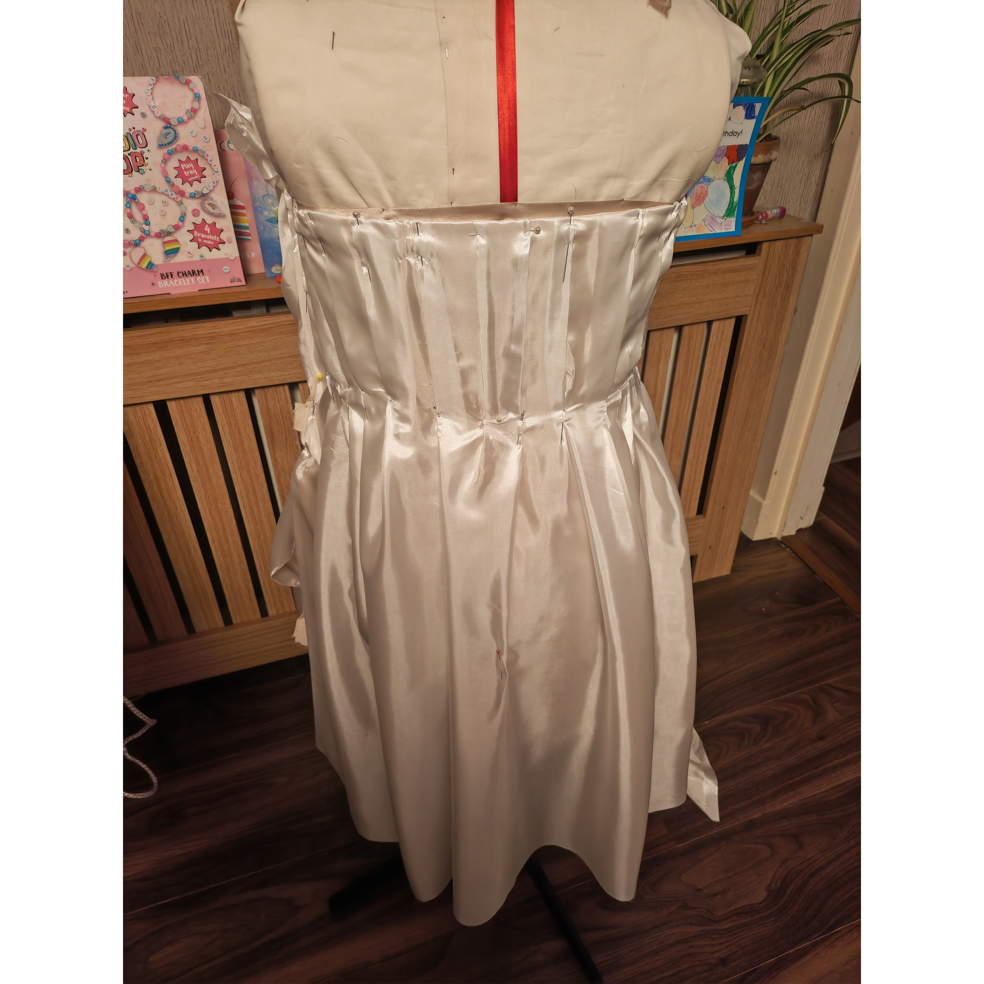 Dress in progress, just to see front pleats and add zip 