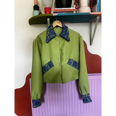 Apple Green jacket with Corded Lace 