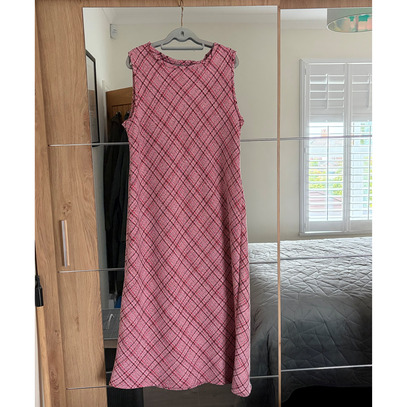 Bias cut tweed dress with Tessuti Alessi pattern.