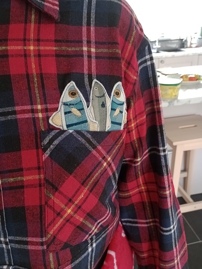 Upcycled Men's Appliqued Shirt