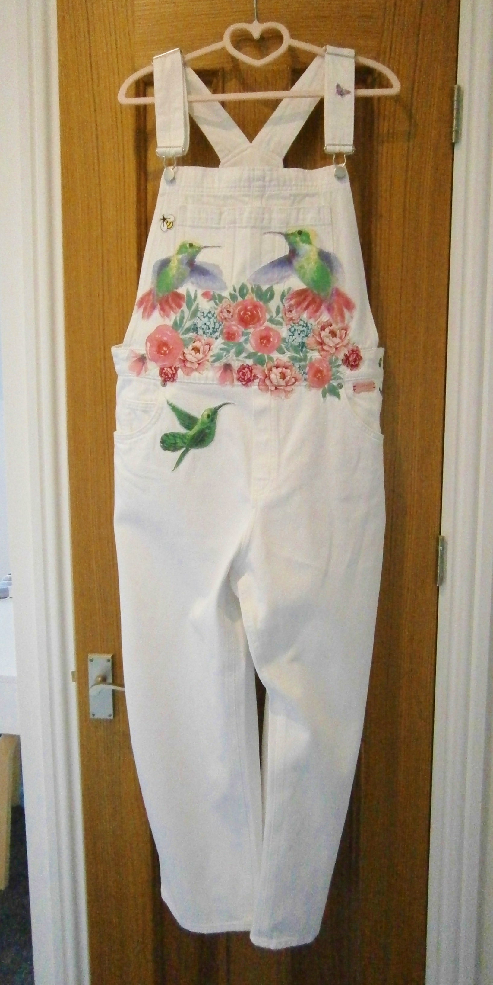 Upcycled Appliqued Dungarees