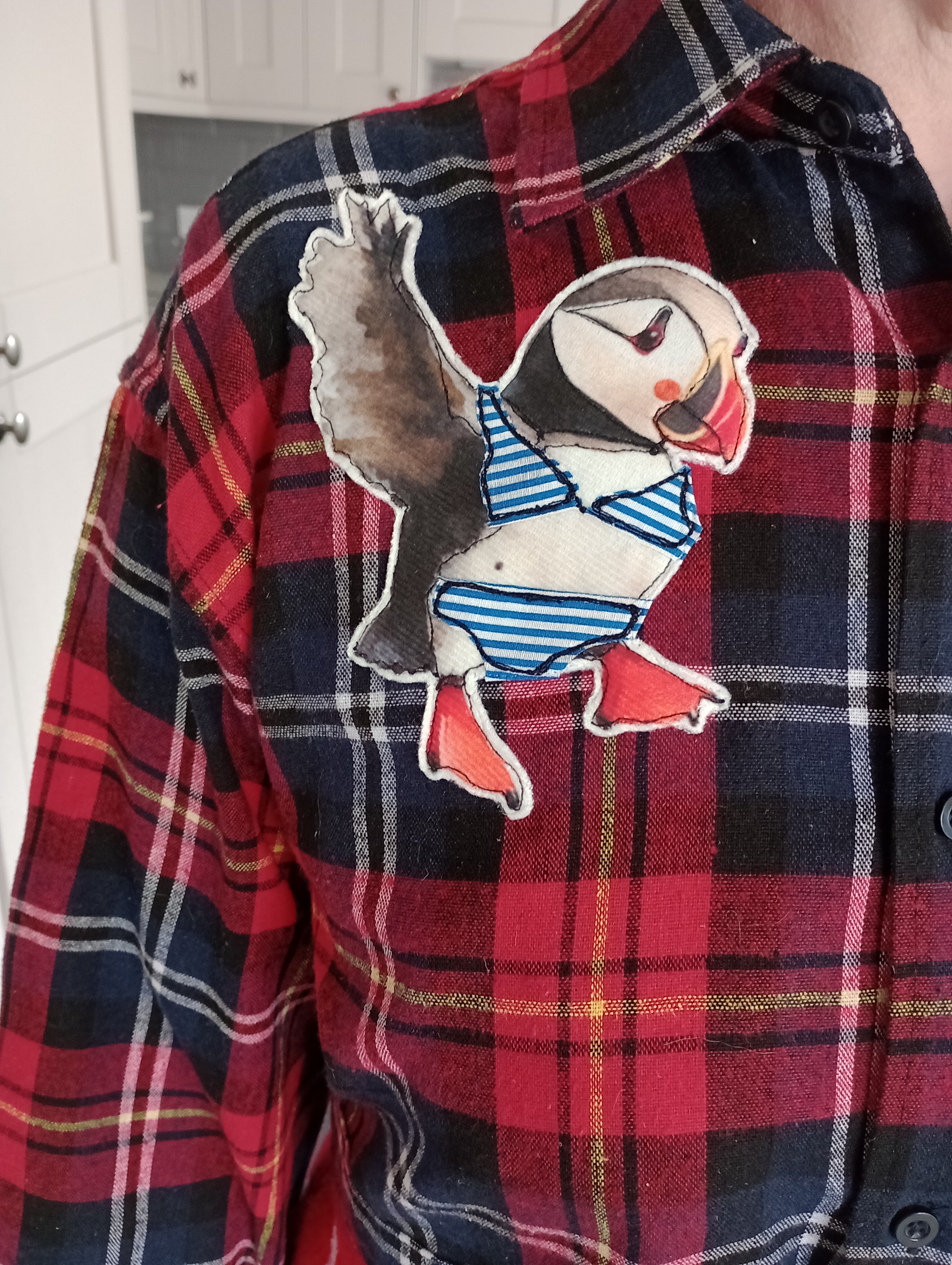 Upcycled Men's Appliqued Shirt