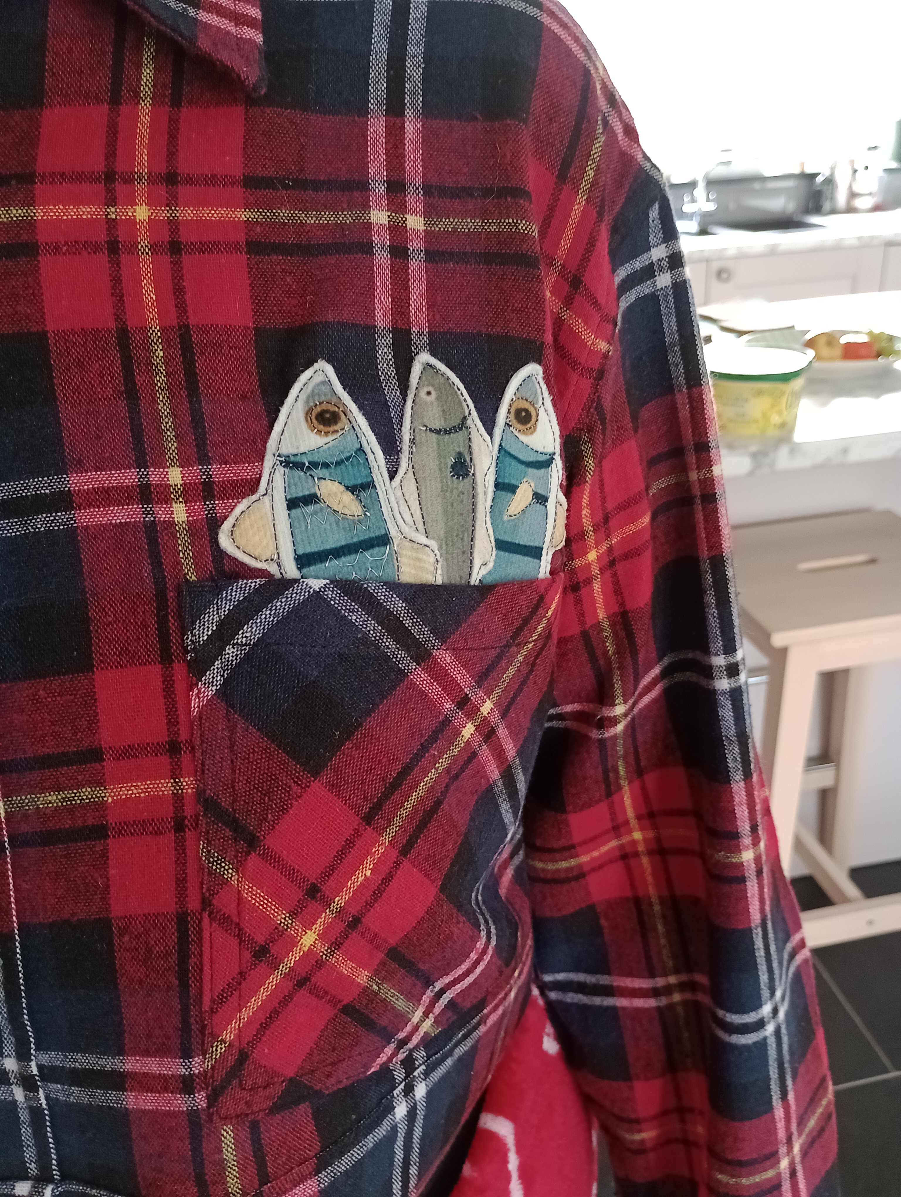 Upcycled Men's Appliqued Shirt