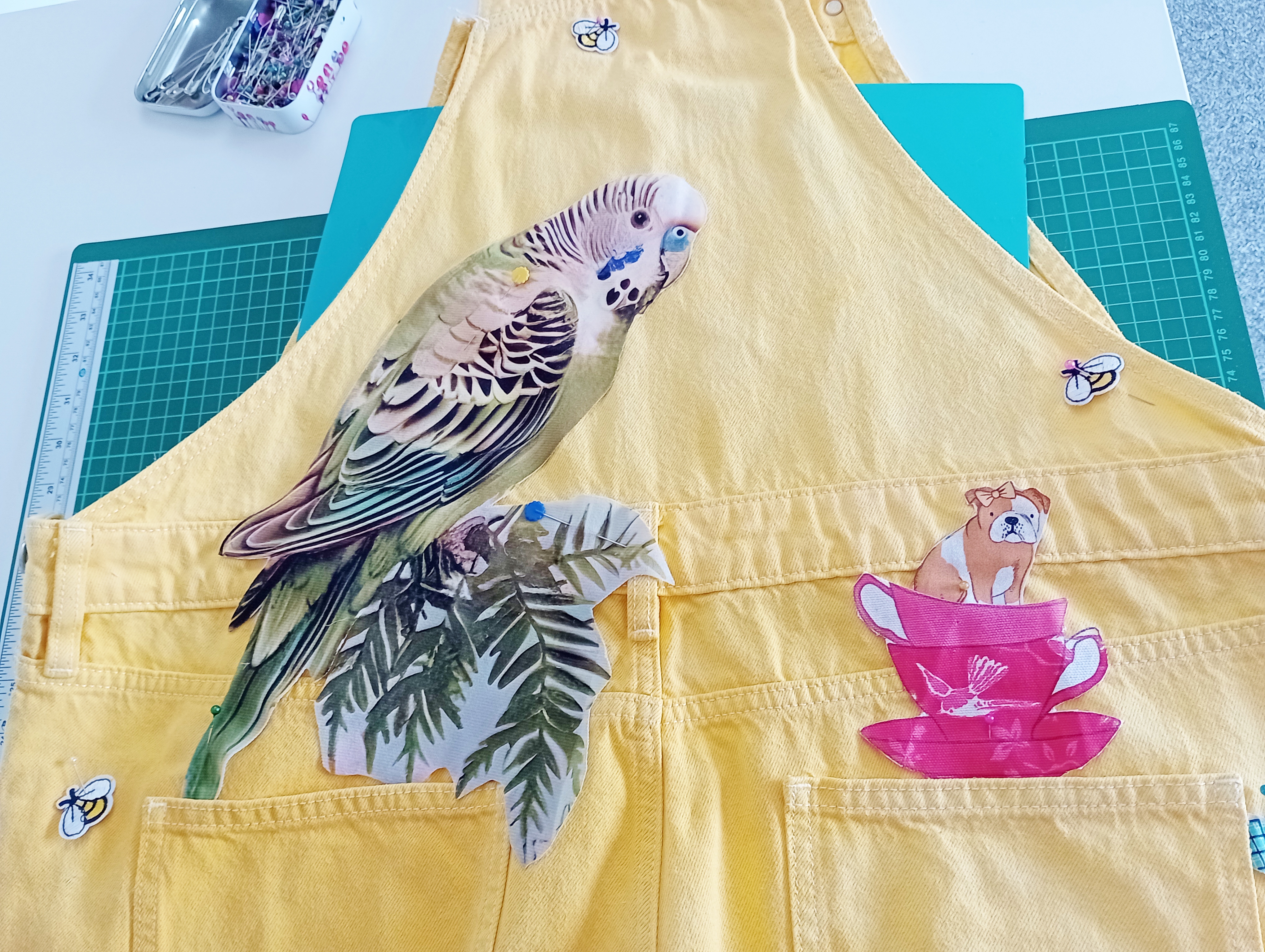 Yellow Budgie Dungarees