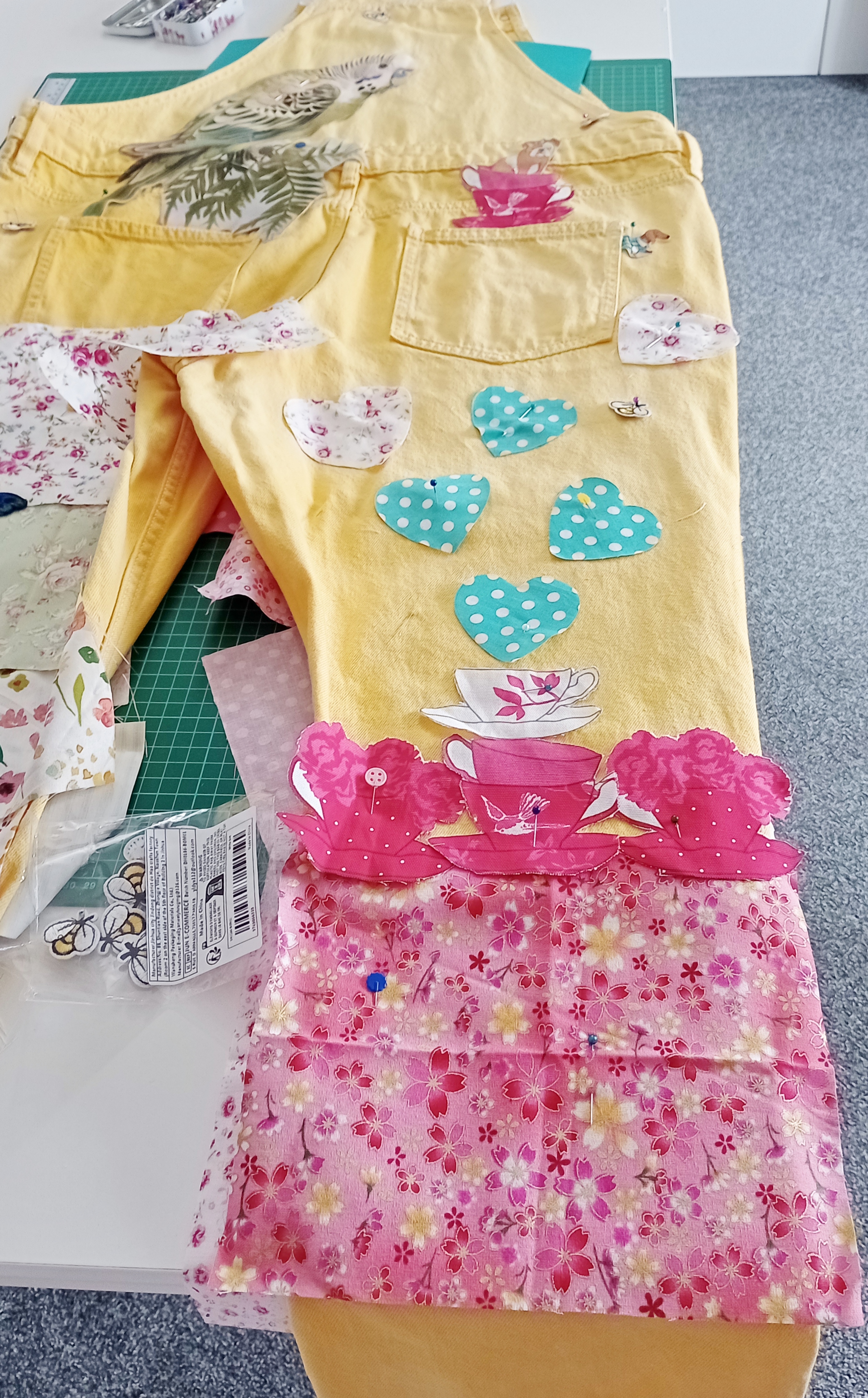 Yellow Budgie Dungarees